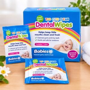 Too Cute Clean Dental Wipes – Gum & Tooth Wipes for Babies (28 Wipes)